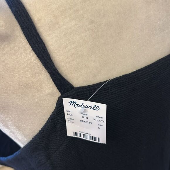 Madewell black shoulder tie tank top Size L New - Picture 5 of 9
